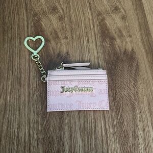Juicy Couture Light Pink Card Holder with Gold Heart Charm